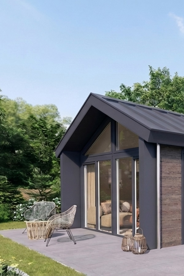 kampeerchalet op veld